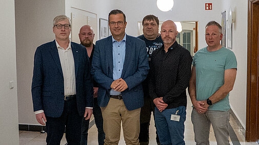 v.r.n.l. Matthias Nicolai, Alexander Mrowiec, Sebastian Ehlers, Matthias Kleemann, Andreas Loeck und Stanley Mengel
