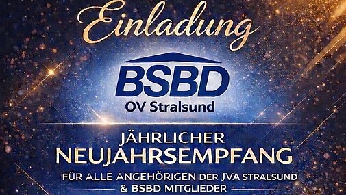 Einladungsflyer zum Neujahrsempfang des OV Stralsund